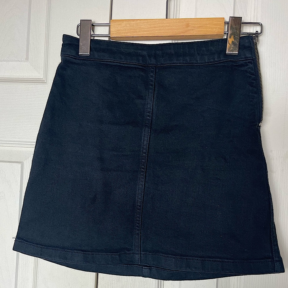 Wilfred Black Denim Mini Skirt